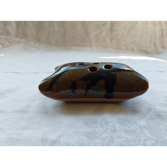 Studio pottery flower frog small cushion shape for short delicate flowers - Picture 2 of 5